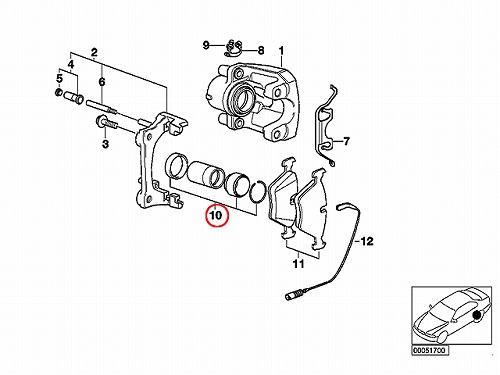 ブレーキキャリパー リペア シールキット リア BMW [34211158578]