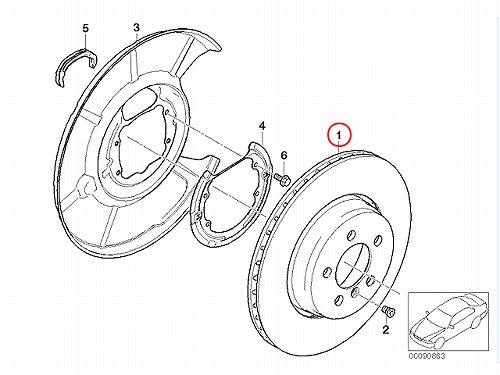 ブレーキローター(ディスクローター) リア BMW [34216763827]
