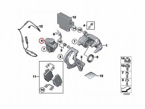 パーキングブレーキアクチュエーター 左右共通 BMW [34216794618]