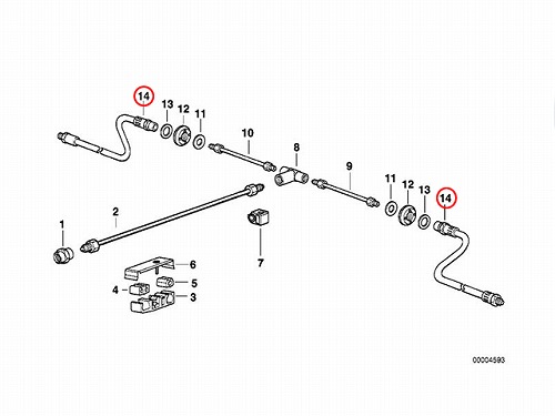 ブレーキホース リア 左右共通 BMW [34301163080]