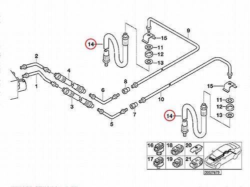 ブレーキホース リア 左右共通 BMW [34301165190]