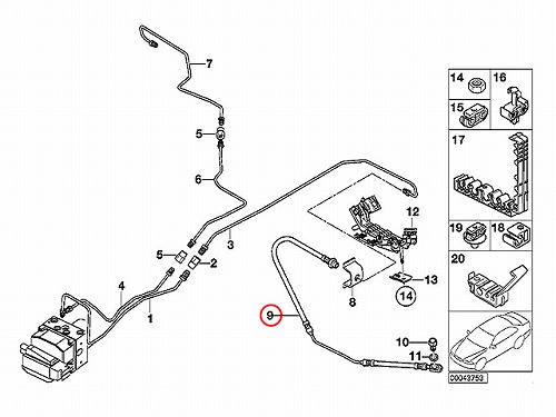 ブレーキホース リア 左側 BMW [34301165765]