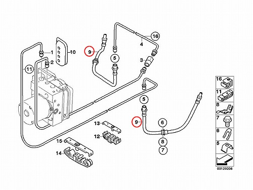 ブレーキホース リア 左右共通 BMW [34303411444]