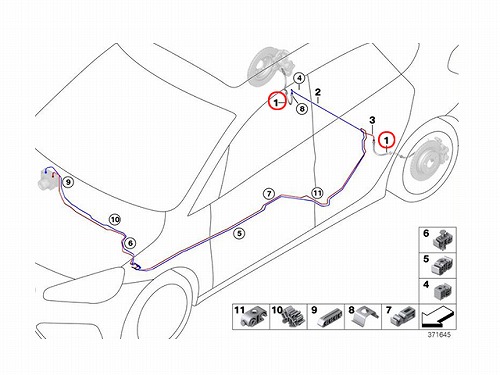 ブレーキホース リア BMW [34306798466]
