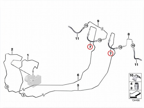 ブレーキホース リア 左右共通 BMW [34306798523]