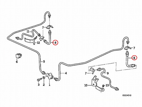 ブレーキホース リア 左右共通 BMW [34321159524]