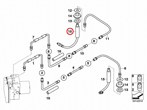 ブレーキホース リア BMW [34321159890]