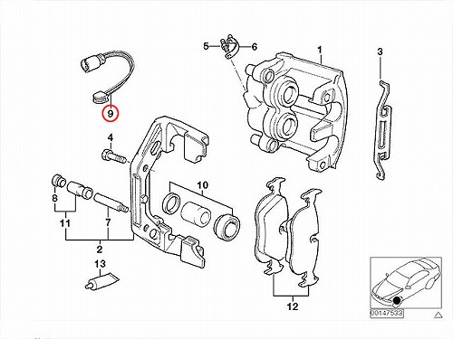 ブレーキパッドセンサー(ディスクパッドセンサー) フロント BMW [34351163117]