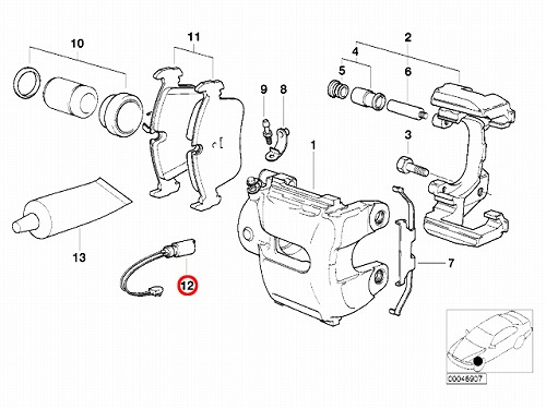 ブレーキパッドセンサー(ディスクパッドセンサー) フロント BMW [34351165579]