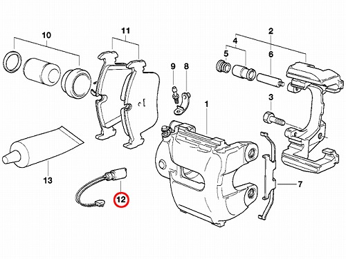 ブレーキパッドセンサー(ディスクパッドセンサー) フロント BMW [34351181338]