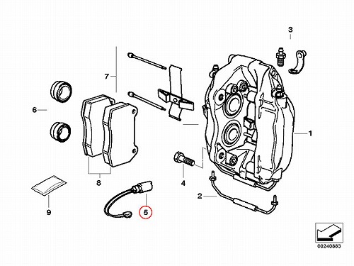 ブレーキパッドセンサー(ディスクパッドセンサー) フロント BMW [34351182064]