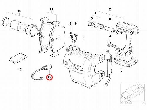 ブレーキパッドセンサー(ディスクパッドセンサー) フロント BMW [34353411756]