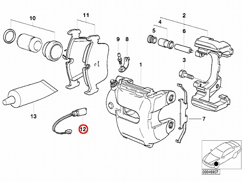 ブレーキパッドセンサー(ディスクパッドセンサー) フロント BMW [34356751311]