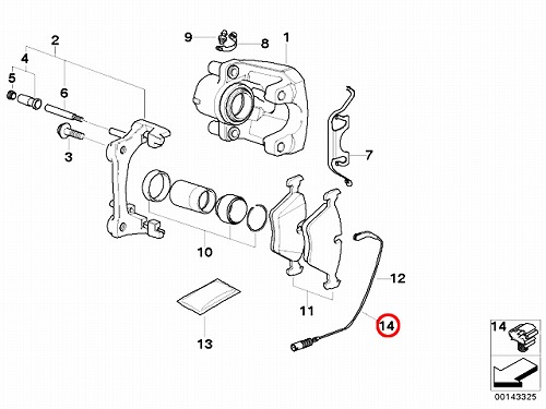 ブレーキパッドセンサー(ディスクパッドセンサー) リア BMW [34356757896]