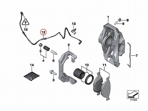 ブレーキパッドセンサー(ディスクパッドセンサー) フロント BMW [34356775850]