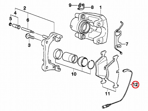 ブレーキパッドセンサー(ディスクパッドセンサー) フロント BMW [34356776421]