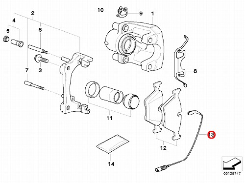 ブレーキパッドセンサー(ディスクパッドセンサー) フロント BMW [34356778037]