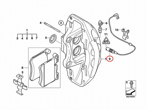 ブレーキパッドセンサー(ディスクパッドセンサー) フロント BMW [34356789080]