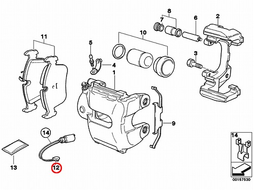 ブレーキパッドセンサー(ディスクパッドセンサー) フロント BMW [34356789439]