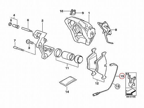 ブレーキパッドセンサー(ディスクパッドセンサー) フロント BMW [34356789444]