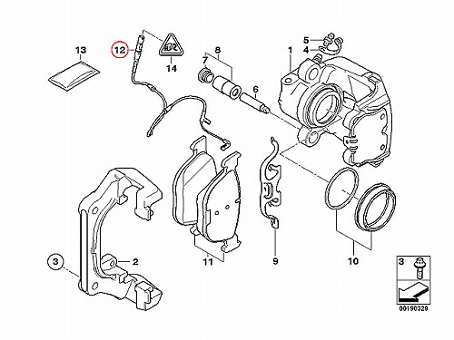 ブレーキパッドセンサー(ディスクパッドセンサー) フロント BMW [34356789501]