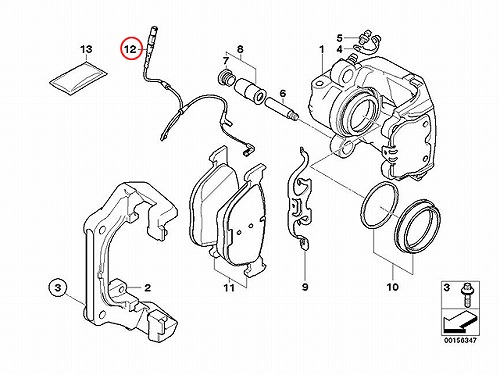 ブレーキパッドセンサー(ディスクパッドセンサー) フロント BMW [34356789502]