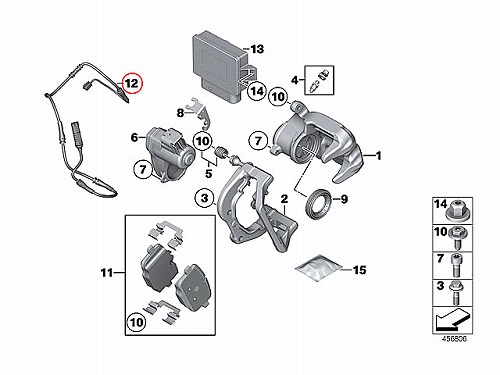 ブレーキパッドセンサー(ディスクパッドセンサー) リア BMW [34356791963]