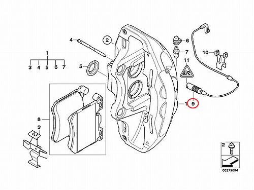 ブレーキパッドセンサー(ディスクパッドセンサー) フロント BMW [34356792568]