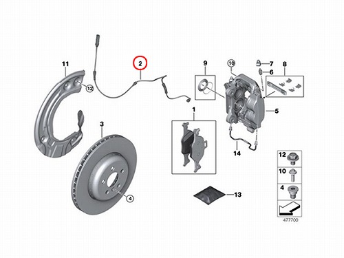 ブレーキパッドセンサー(ディスクパッドセンサー) フロント BMW [34356870353]