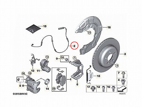 ブレーキパッドセンサー(ディスクパッドセンサー) リア BMW [34356880543]