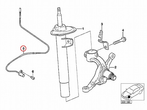 ABSセンサー(スピードセンサー) フロント 左右共通 BMW [34521164651]
