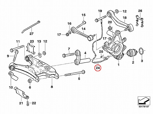 ABSセンサー(スピードセンサー) リア 左右共通 BMW [34521182160]