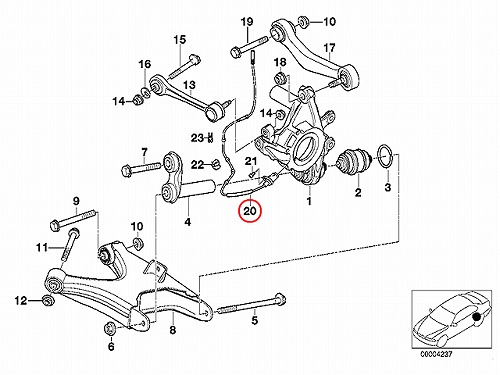 ABSセンサー(スピードセンサー) リア 左右共通 BMW [34526756374]