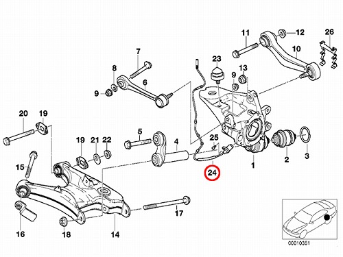 ABSセンサー(スピードセンサー) リア 左右共通 BMW [34526756377]