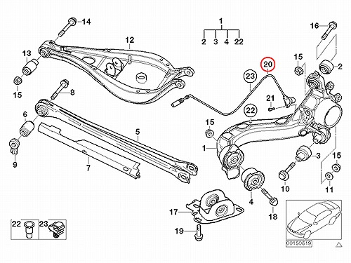 ABSセンサー(スピードセンサー) リア 左右共通 BMW [34526757281]
