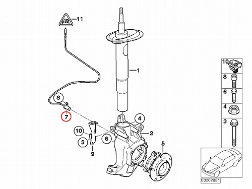 ABSセンサー(スピードセンサー) フロント 左右共通 BMW [34526771708]