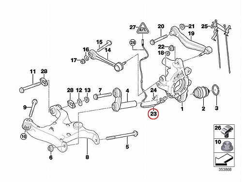 ABSセンサー(スピードセンサー) リア 左右共通 BMW [34526771709]