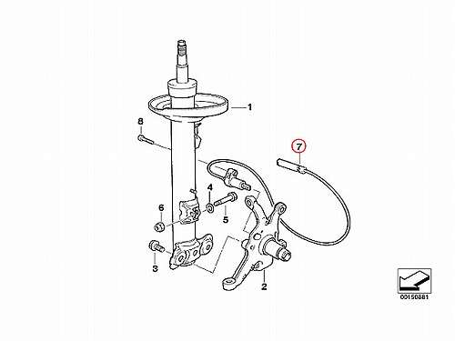 ABSセンサー(スピードセンサー) フロント 右側 BMW [34526792896]