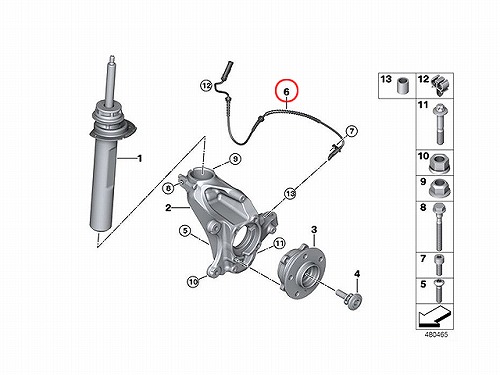 ABSセンサー(スピードセンサー) フロント 左右共通 BMW [34526850767]