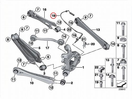 ABSセンサー(スピードセンサー) リア 左右共通 BMW [34526869293]