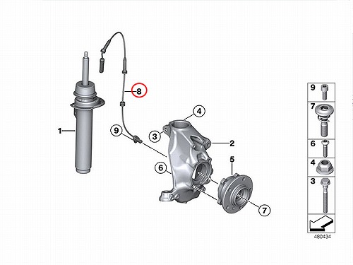 ABSセンサー(スピードセンサー) フロント 左右共通 BMW [34526869321]