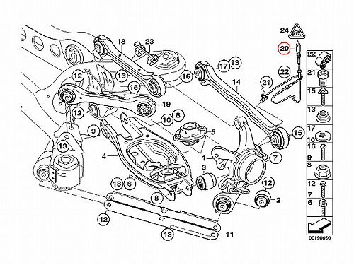 ABSセンサー(スピードセンサー) リア 左右共通 BMW [34526870076]