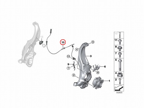 ABSセンサー(スピードセンサー) フロント 左右共通 BMW [34526874632]