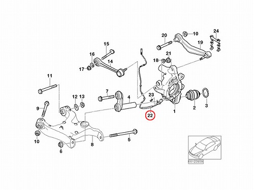 ABSセンサー(スピードセンサー) リア 左右共通 BMW [34527853584]
