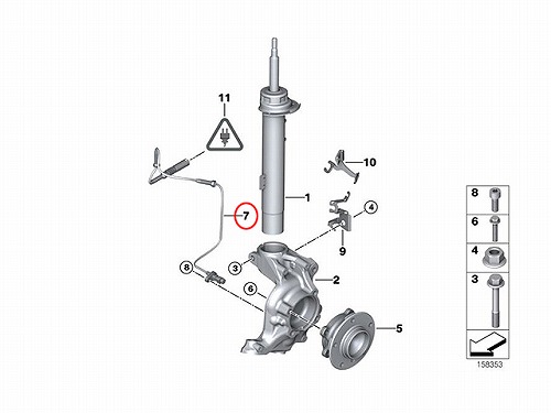 ABSセンサー(スピードセンサー) フロント 左右共通 BMW [34527853586]
