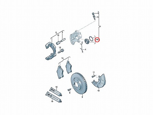 ブレーキキャリパー リペア シールキット フロント AUDI(アウディ) [3A0698471]