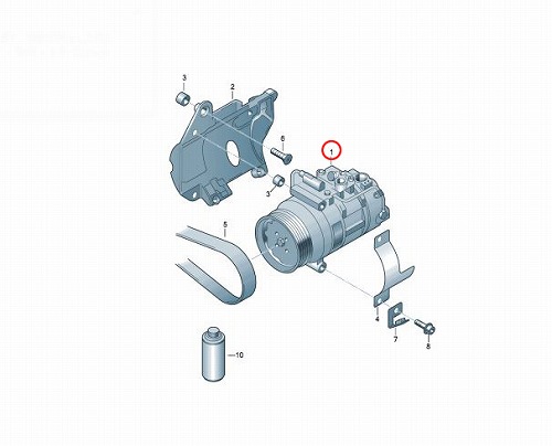 エアコンコンプレッサー VW(フォルクスワーゲン) [3B0820803C]