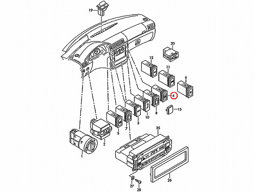 ハザードスイッチ VW(フォルクスワーゲン) [3B0953235D01C]