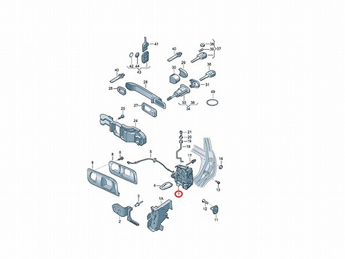 純正 ドアロック アクチュエーター フロント 右側 VW(フォルクスワーゲン) [3B2837016AA]