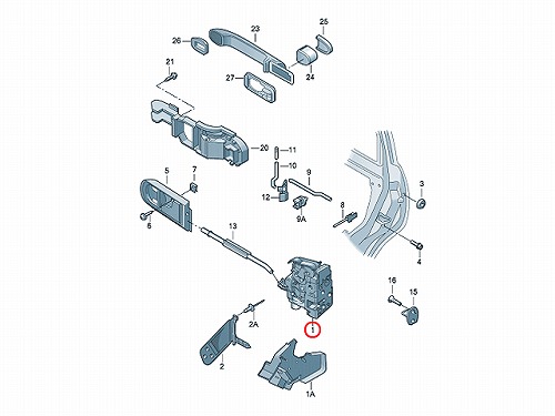 ドアロック アクチュエーター リヤ 左側 VW(フォルクスワーゲン) [3B4839015AL]